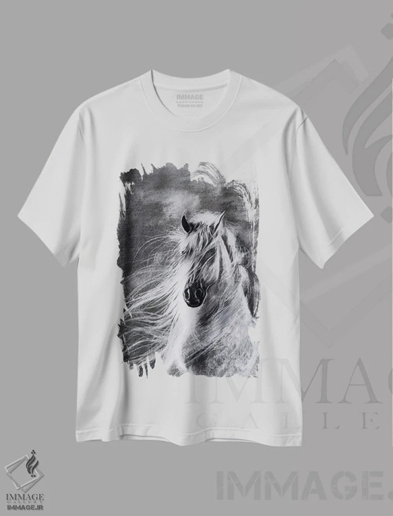 تیشرت سفید طرح دار شدوفکس، هنر تزئینی سیاه و سفید اثر کارلی پرولد | immage.ir
