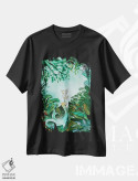 تیشرت مشکی طرح دار پری دریایی جنگلی، تزئینی اثر کارلی پرولد | فروشگاه ایماژ