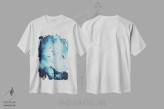تیشرت سفید طرح دار نهنگ های برفی، تزئینی اثر کارلی پرولد | فروشگاه ایماژ