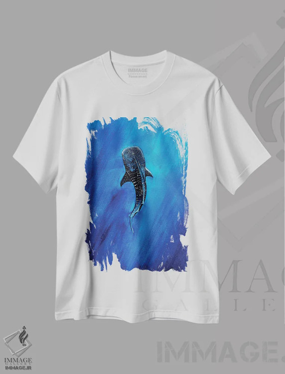 تیشرت سفید طرح دار کوسه نهنگ II، تزئینی اثر کارلی پرولد | فروشگاه ایماژ