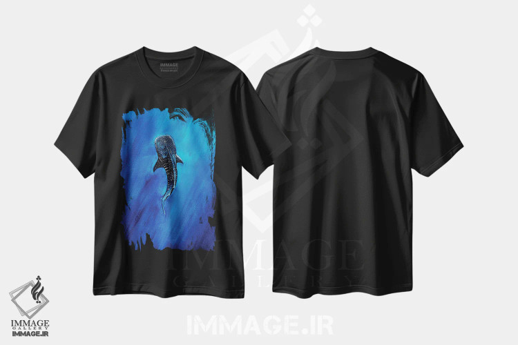 تیشرت مشکی طرح دار کوسه نهنگ II، تزئینی اثر کارلی پرولد | immage.ir