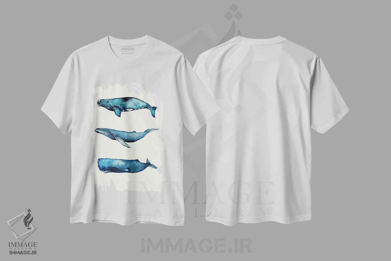 تیشرت سفید طرح دار مجموعه نهنگ ها، تزئینی اثر کارلی پرولد | immage.ir