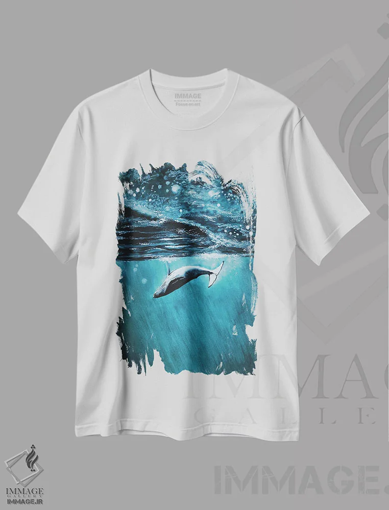 تیشرت سفید طرح دار غوطه ور، تزئینی اثر کارلی پرولد | immage.ir