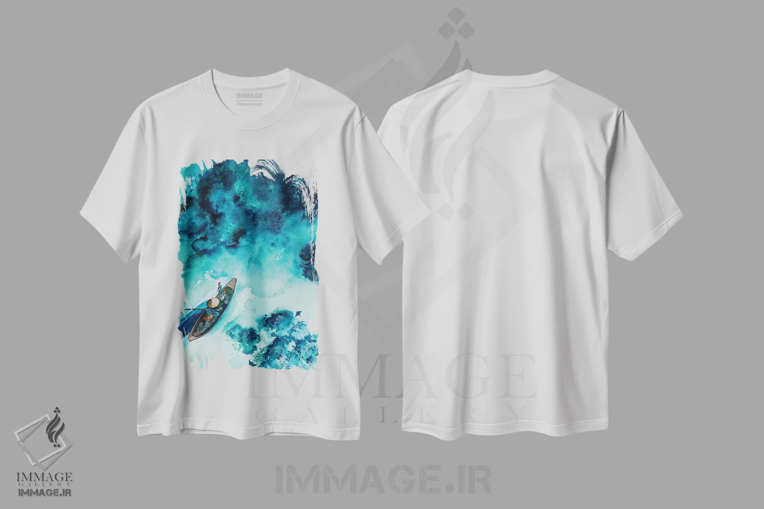 تیشرت سفید طرح دار صخره مرجانی، دکور ساحلی اثر کارلی پرولد | immage.ir