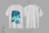 تیشرت سفید طرح دار صخره مرجانی، دکور ساحلی اثر کارلی پرولد | immage.ir