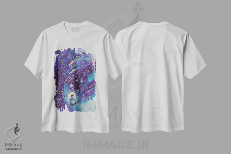 تیشرت سفید طرح دار رؤیابین، تزئینی اثر کارلی پرولد | immage.ir
