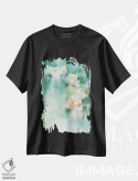 تیشرت مشکی طرح دار نیلوفر آبی I، تزئینی اثر کاترینا پیت | immage.ir