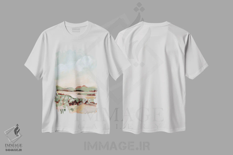 تیشرت سفید طرح دار چمنزار پاییزی، دکور روستایی اثر کاترینا پیت | immage.ir