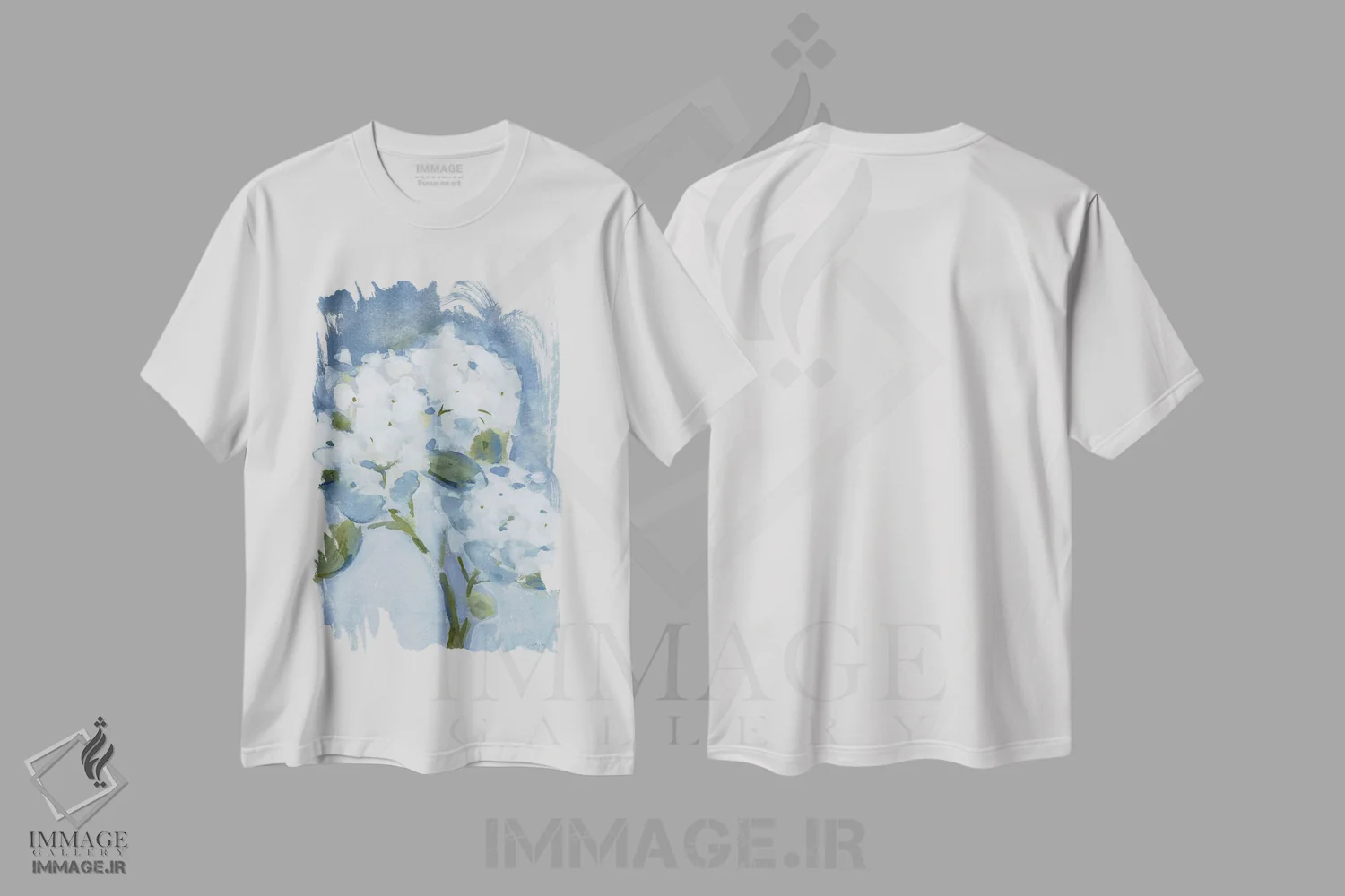 تیشرت سفید طرح دار هورتانسیا شیک، تزئینی اثر کاترینا پیت | immage.ir