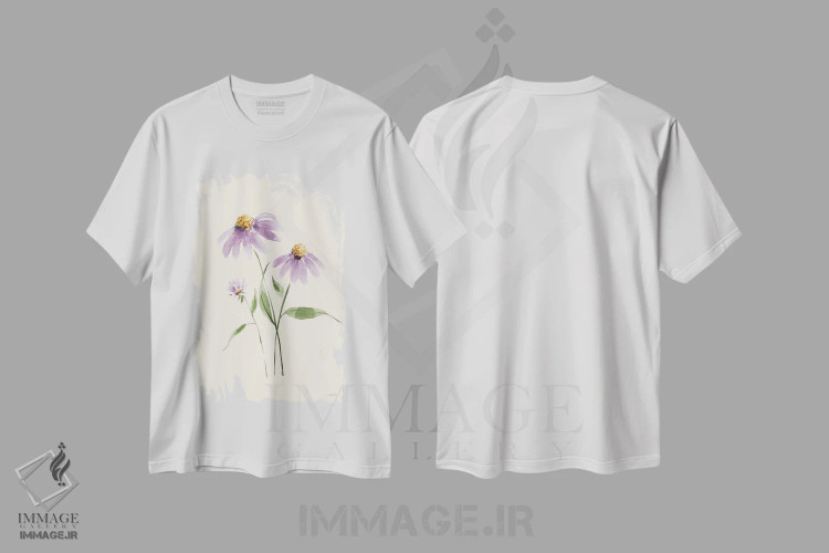 تیشرت سفید طرح دار شکوفه های وحشی I، مدیوم اثر کاترینا پیت | فروشگاه ایماژ