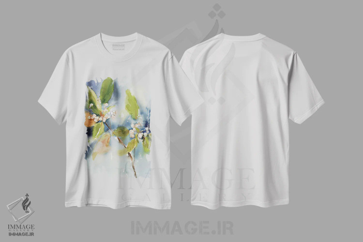 تیشرت سفید طرح دار توت های زمستانی، مدیوم اثر کاترینا پیت | فروشگاه ایماژ