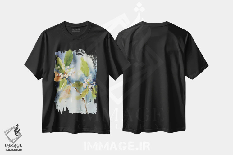 تیشرت مشکی طرح دار توت های زمستانی، مدیوم اثر کاترینا پیت | immage.ir