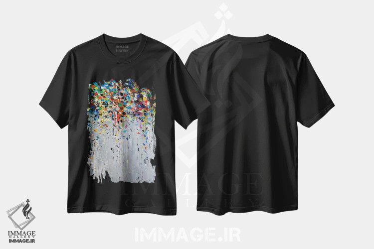 تیشرت مشکی طرح دار لحظه قبل از باران اثر کوپتسووا آرت | فروشگاه ایماژ