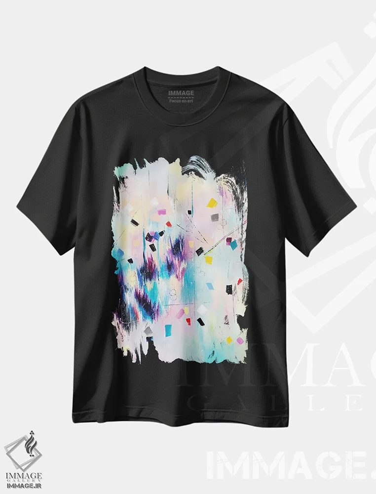 تیشرت مشکی طرح دار نظریه مهربانی اثر کوپتسووا آرت | فروشگاه ایماژ