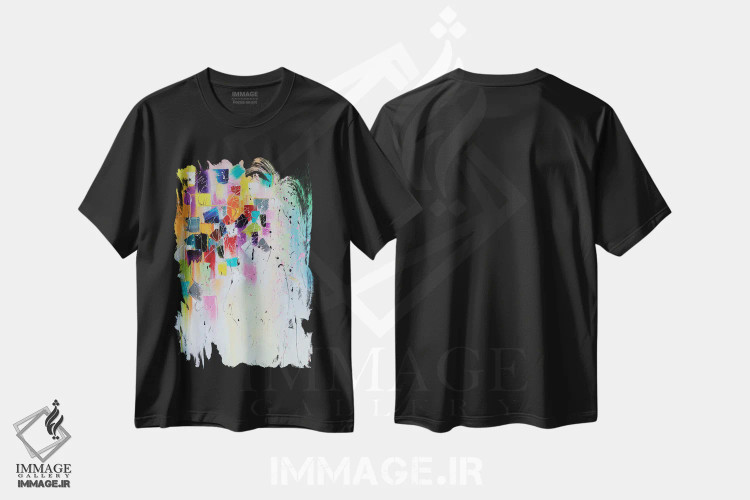 تیشرت مشکی طرح دار قلمرو رنگ اثر کوپتسووا آرت | فروشگاه ایماژ