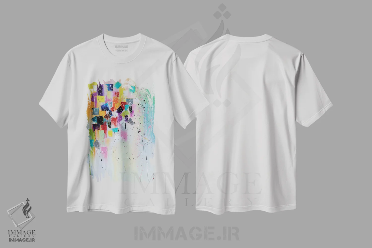 تیشرت سفید طرح دار قلمرو رنگ اثر کوپتسووا آرت | immage.ir