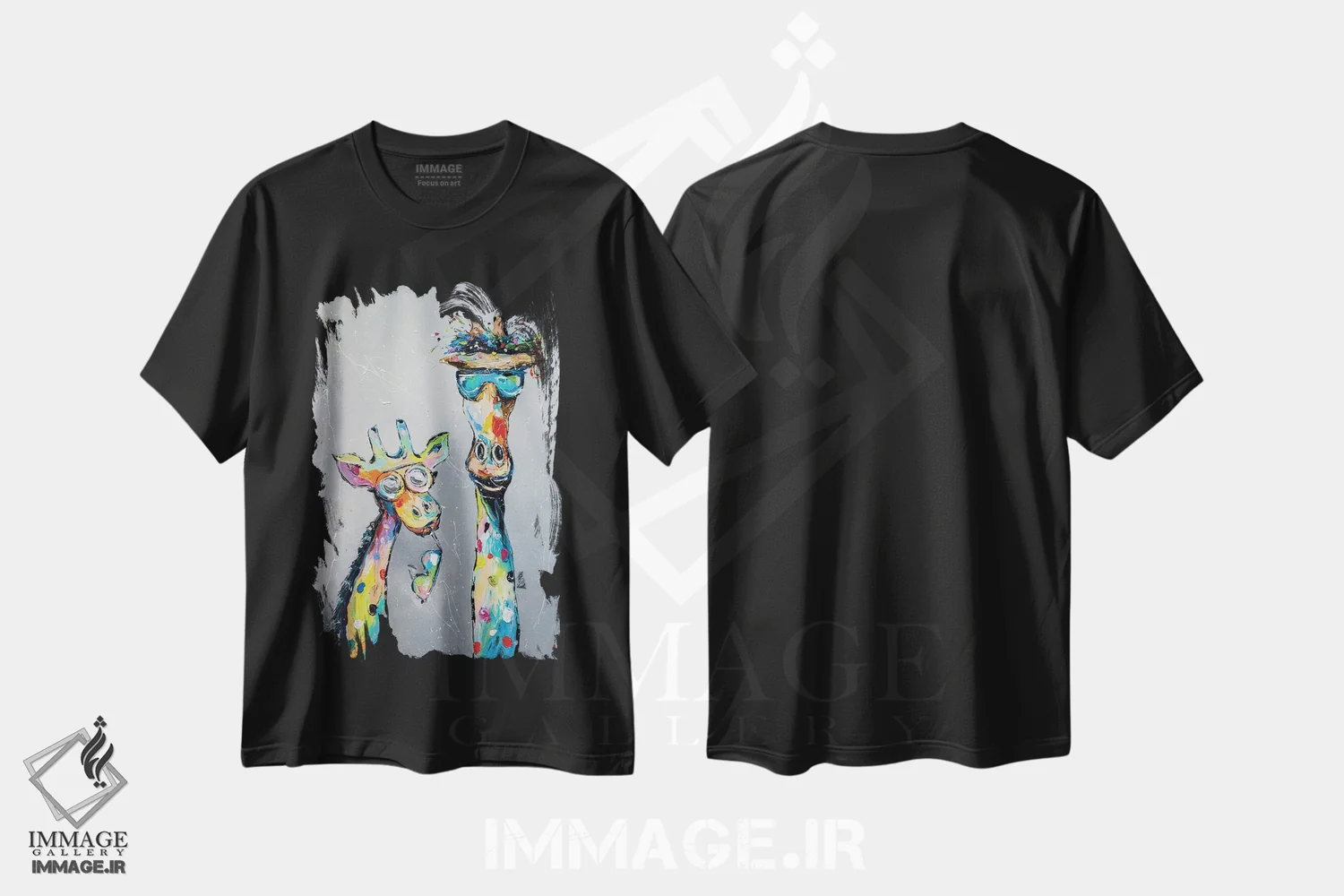 تیشرت مشکی طرح دار ما عاشق عینک آفتابی هستیم، دکور معاصر اثر کوپتسووا آرت | immage.ir