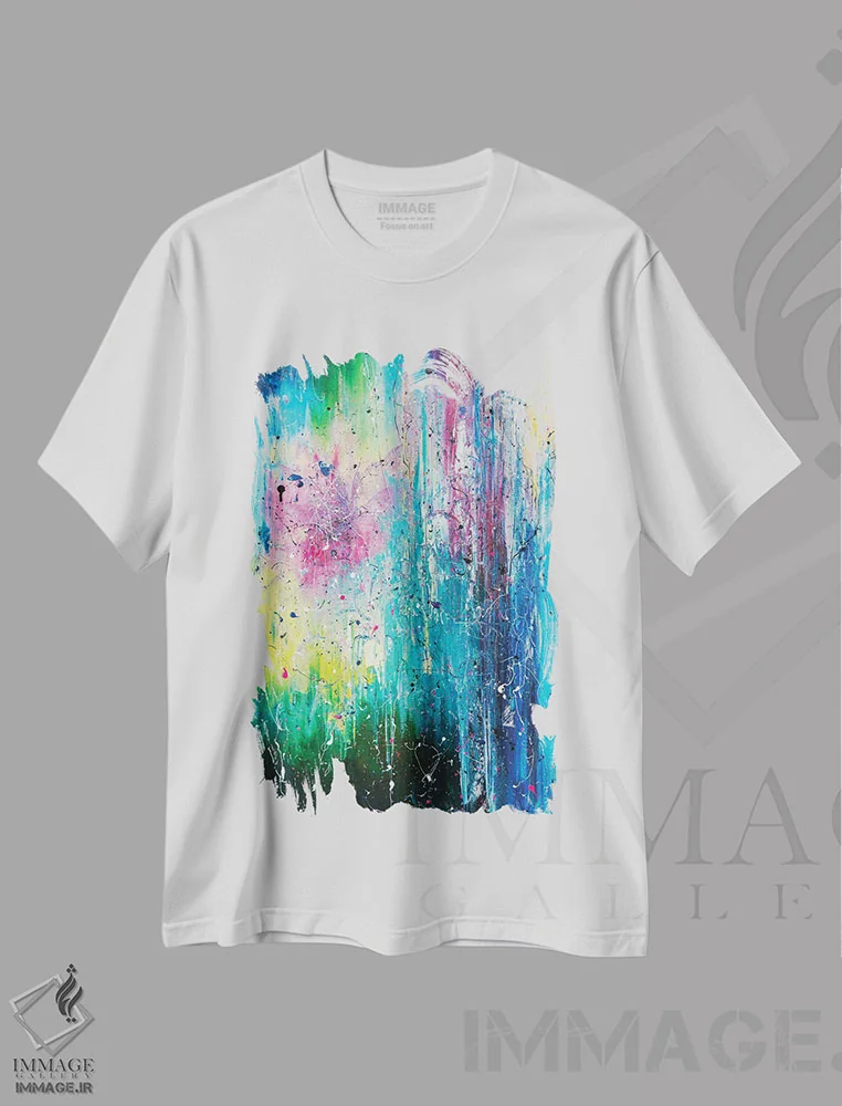 تیشرت سفید طرح دار تولد ستاره بنفش اثر کوپتسووا آرت | فروشگاه ایماژ