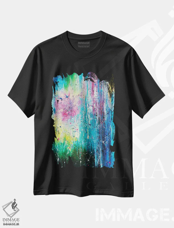 تیشرت مشکی طرح دار تولد ستاره بنفش اثر کوپتسووا آرت | immage.ir