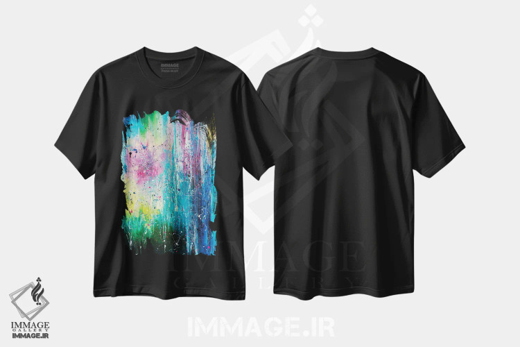 تیشرت مشکی طرح دار تولد ستاره بنفش اثر کوپتسووا آرت | immage.ir