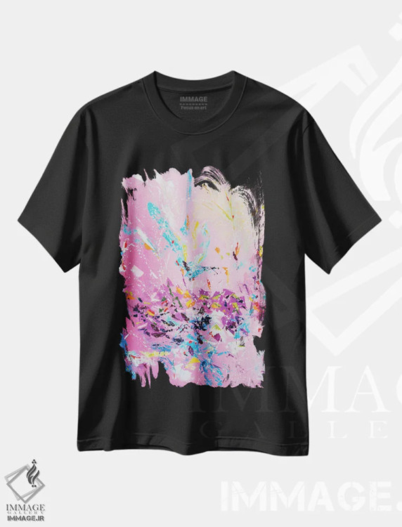 تیشرت مشکی طرح دار جرقه شادی اثر کوپتسووا آرت | immage.ir