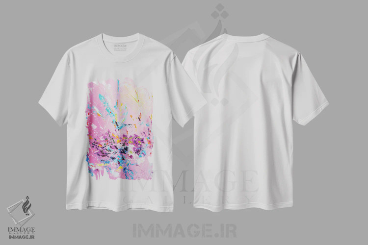 تیشرت سفید طرح دار جرقه شادی اثر کوپتسووا آرت | فروشگاه ایماژ
