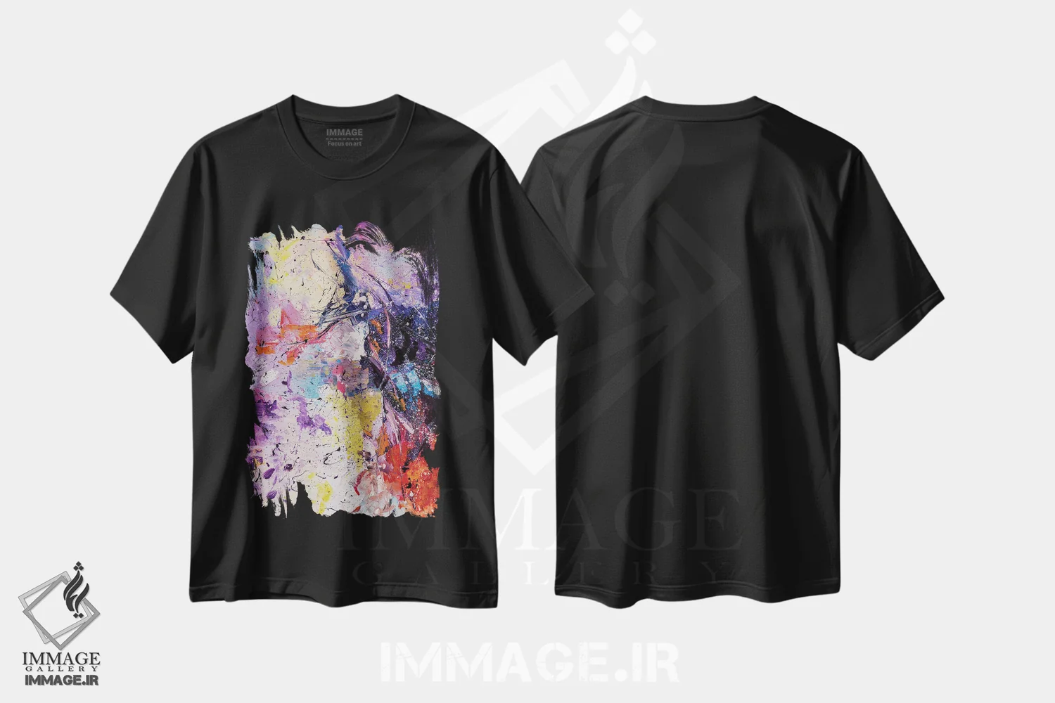 تیشرت مشکی طرح دار مارمولک اثر کوپتسووا آرت | فروشگاه ایماژ