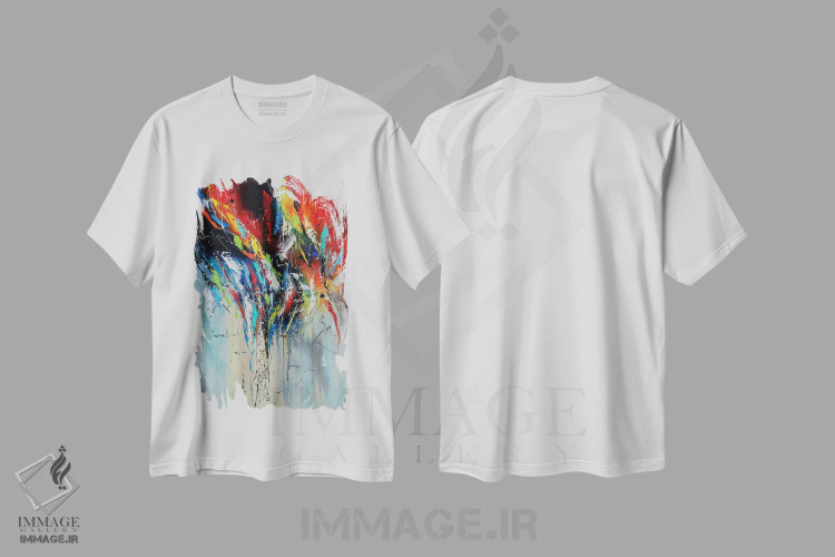 تیشرت سفید طرح دار آتش فروزان اثر کوپتسووا آرت | فروشگاه ایماژ