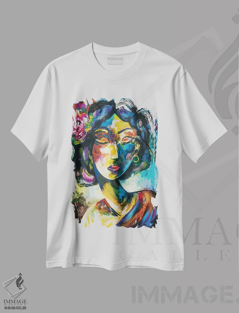 تیشرت سفید طرح دار چشمانت را نبند، دکور معاصر اثر کوپتسووا آرت | immage.ir