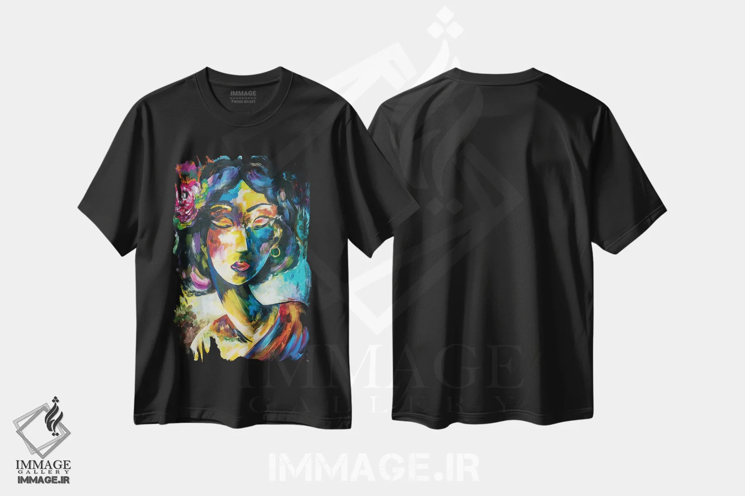 تیشرت مشکی طرح دار چشمانت را نبند، دکور معاصر اثر کوپتسووا آرت | فروشگاه ایماژ