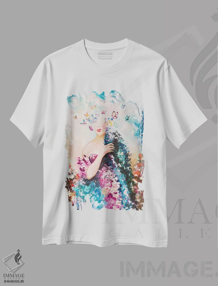 تیشرت سفید طرح دار رویاها، دکور معاصر اثر کوپتسووا آرت | فروشگاه ایماژ