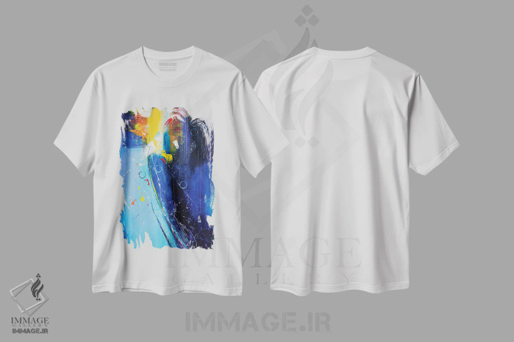 تیشرت سفید طرح دار سمفونی صخره های دریایی اثر کوپتسووا آرت | فروشگاه ایماژ