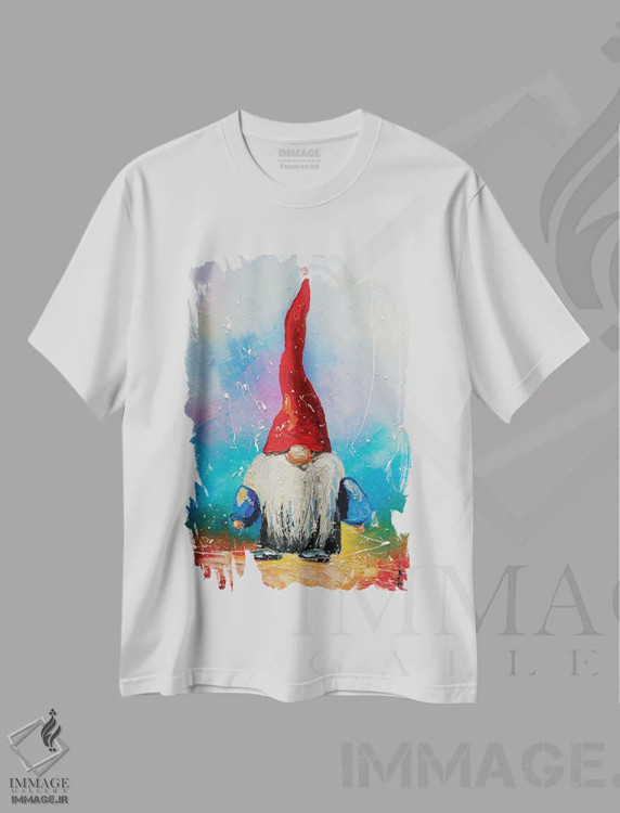 تیشرت سفید طرح دار من یک کوتوله ام، هنر فاخر معاصر اثر کوپتسووا آرت | immage.ir