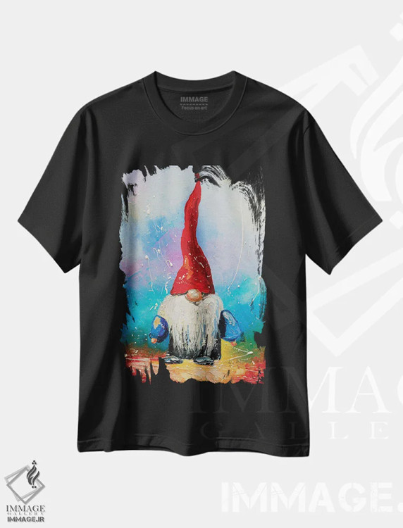 تیشرت مشکی طرح دار من یک کوتوله ام، هنر فاخر معاصر اثر کوپتسووا آرت | فروشگاه ایماژ