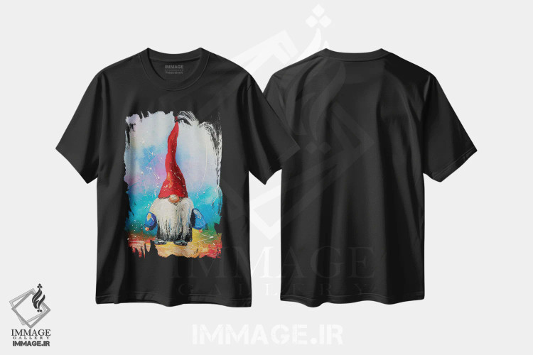 تیشرت مشکی طرح دار من یک کوتوله ام، هنر فاخر معاصر اثر کوپتسووا آرت | فروشگاه ایماژ