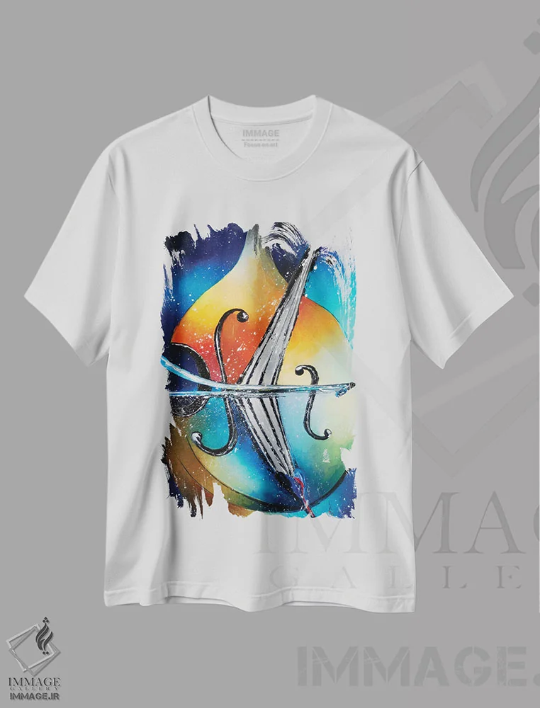 تیشرت سفید طرح دار کنترباس، دکور معاصر اثر کوپتسووا آرت | immage.ir