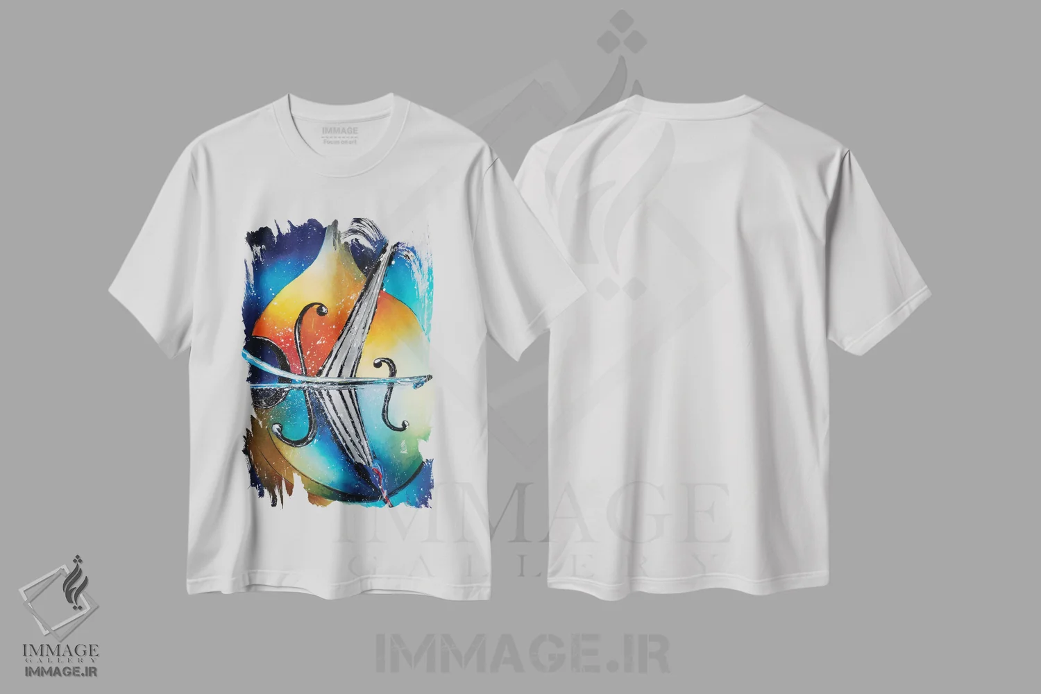 تیشرت سفید طرح دار کنترباس، دکور معاصر اثر کوپتسووا آرت | immage.ir