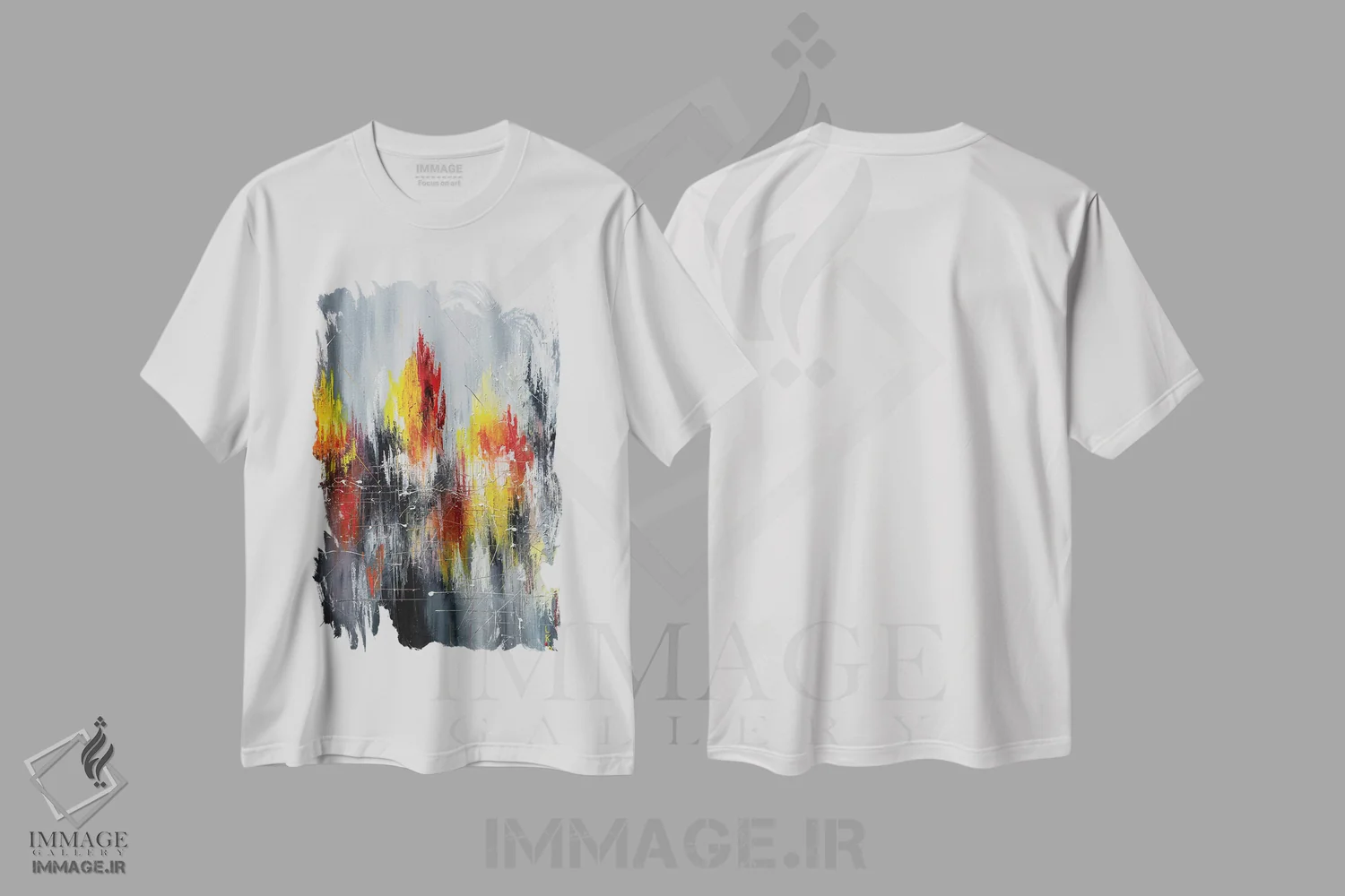 تیشرت سفید طرح دار پس از باران، آبستره اثر کوپتسووا آرت | immage.ir