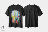تیشرت مشکی طرح دار مرکز شهر، آبستره اثر کوپتسووا آرت | فروشگاه ایماژ