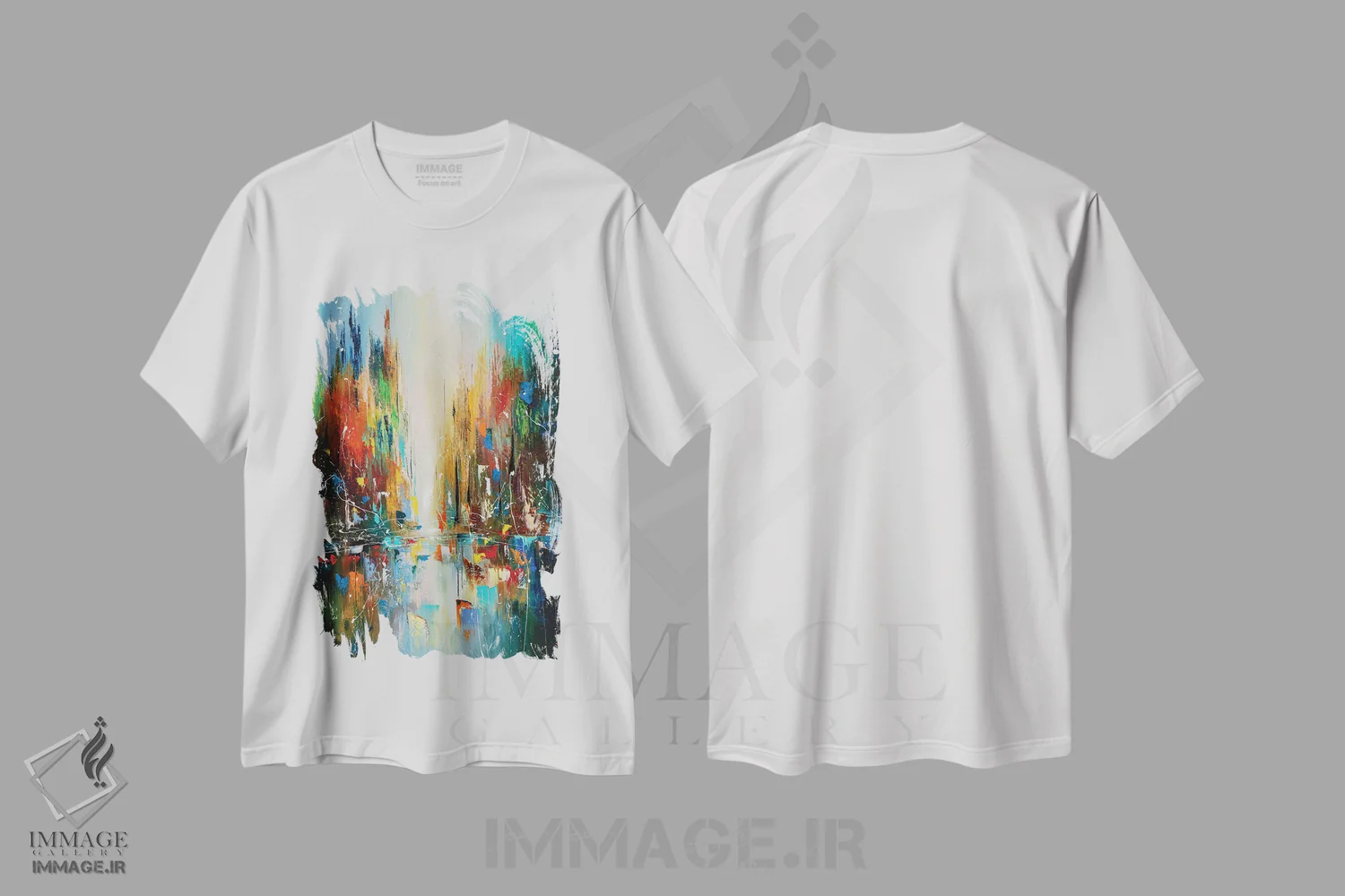 تیشرت سفید طرح دار خیابان نور غروب اثر کوپتسووا آرت | فروشگاه ایماژ