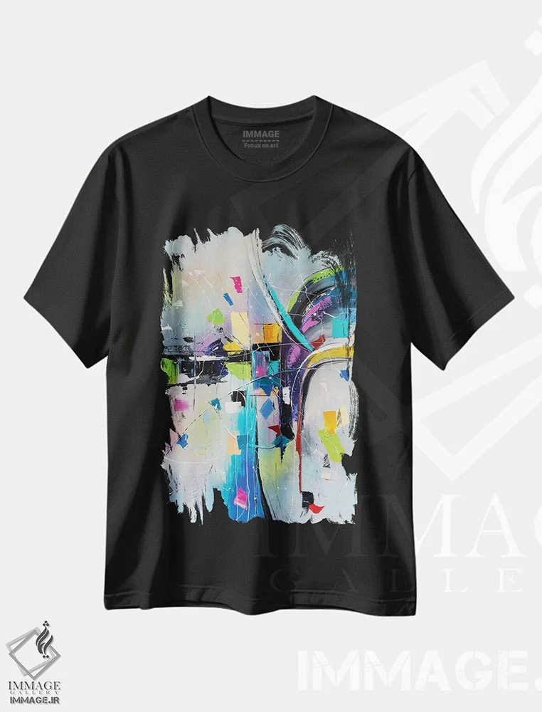 تیشرت مشکی طرح دار ادغام II اثر کوپتسووا آرت | immage.ir