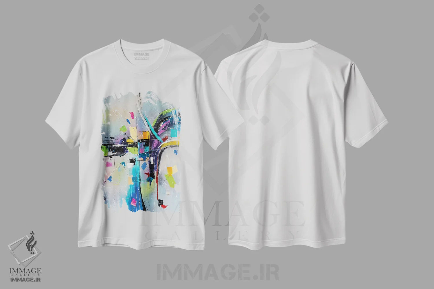 تیشرت سفید طرح دار ادغام II اثر کوپتسووا آرت | فروشگاه ایماژ