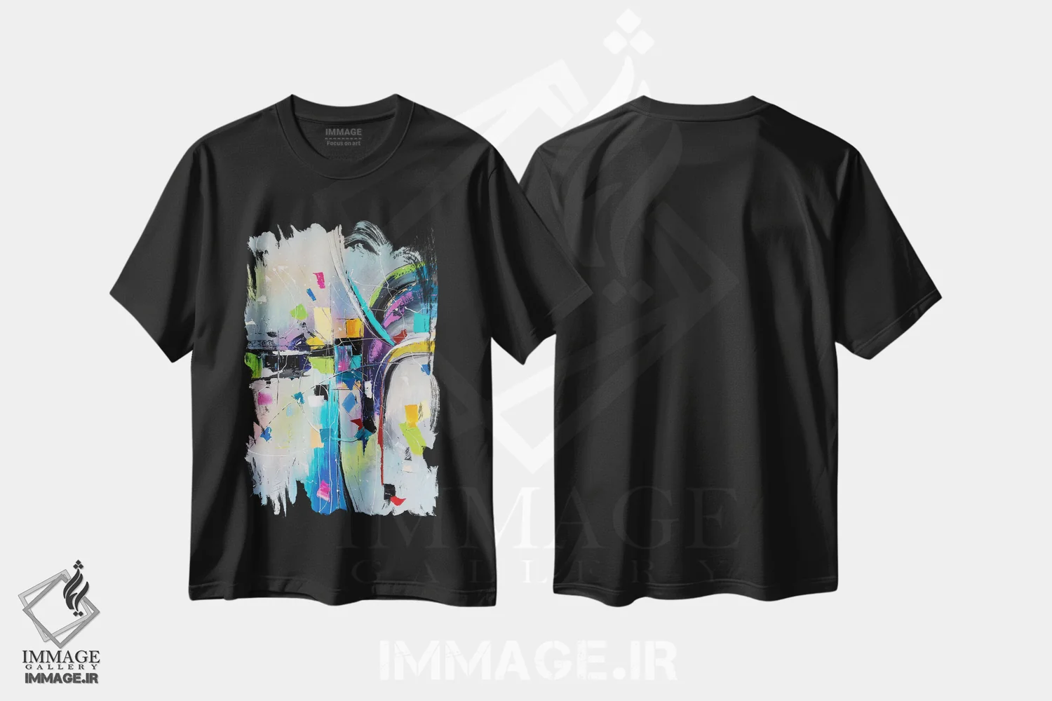 تیشرت مشکی طرح دار ادغام II اثر کوپتسووا آرت | immage.ir