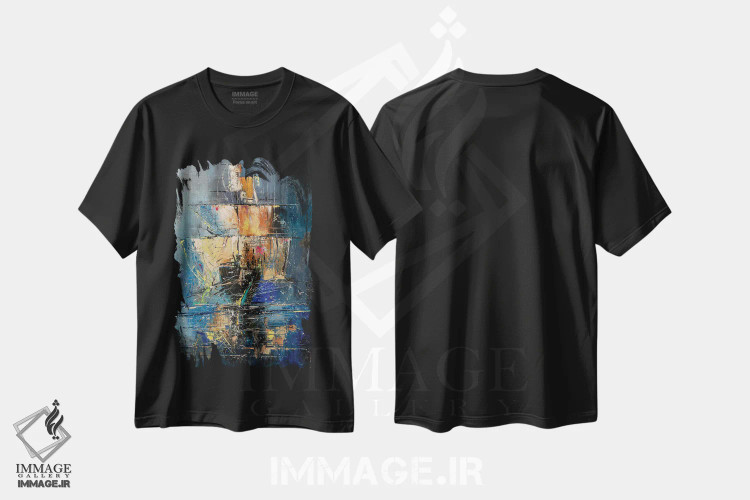 تیشرت مشکی طرح دار کشتی ارواح، دکور معاصر اثر کوپتسووا آرت | فروشگاه ایماژ