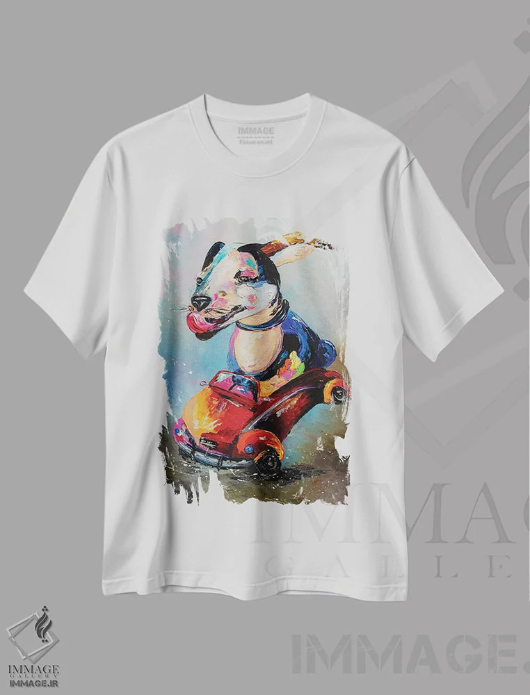 تیشرت سفید طرح دار ستاره بزرگراه، دکور معاصر اثر کوپتسووا آرت | فروشگاه ایماژ