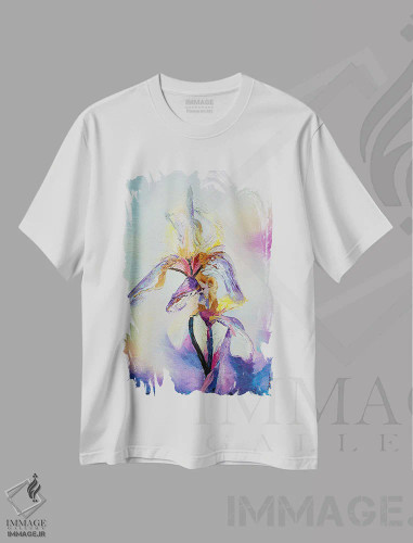 تیشرت سفید طرح دار گل زنبق، آبستره اثر کوپتسووا آرت | فروشگاه ایماژ