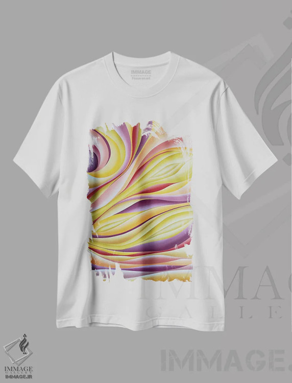 تیشرت سفید طرح دار نرم شدن، آبستره اثر شوشانیک کاراپتیان | immage.ir