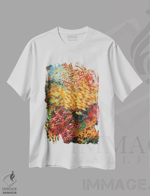 تیشرت سفید طرح دار زیر دریا، دکور بوهمی اثر شوشانیک کاراپتیان | فروشگاه ایماژ