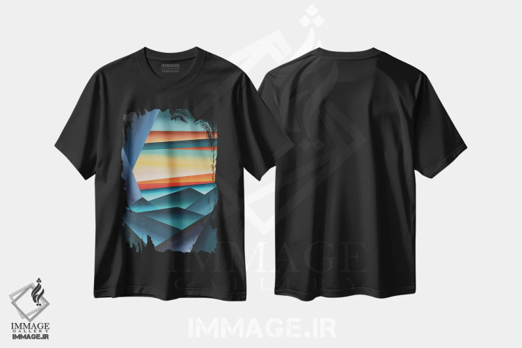 تیشرت مشکی طرح دار از من عبور کن III، آبستره اثر شوشانیک کاراپتیان | فروشگاه ایماژ