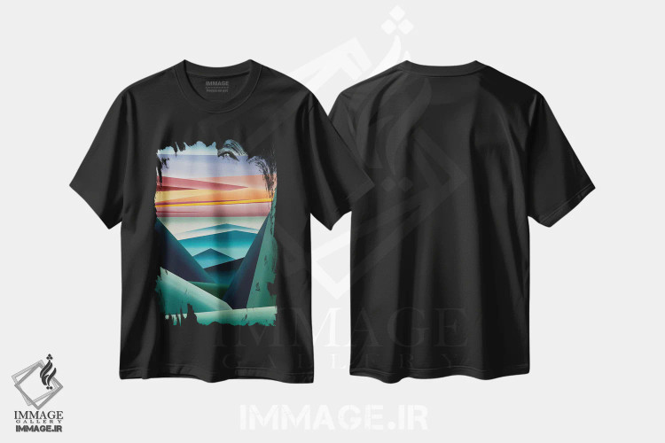 تیشرت مشکی طرح دار از من عبور کن IV، آبستره اثر شوشانیک کاراپتیان | فروشگاه ایماژ